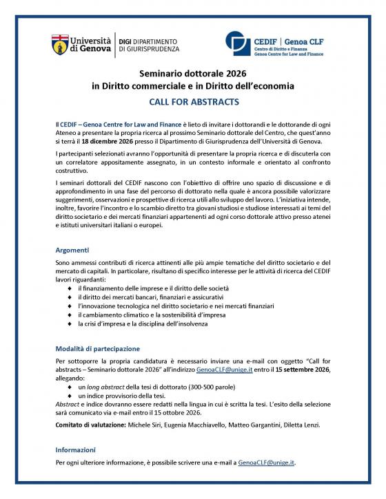 Call for Abstract | Doctoral Seminar 2026